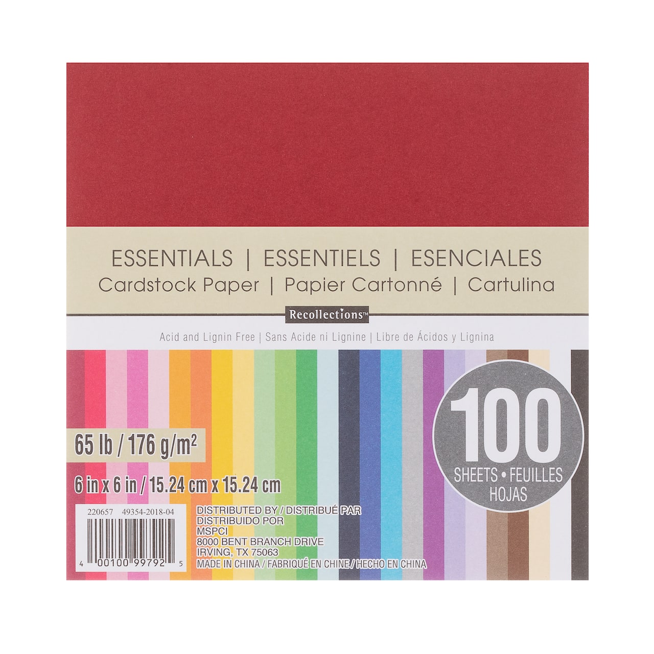 Essentials 6&#x22; x 6&#x22; Cardstock Paper by Recollections&#x2122;, 100 Sheets